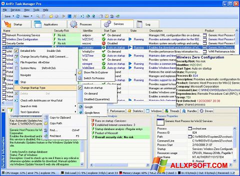 צילום מסך AnVir Task Manager Windows XP
