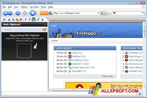 צילום מסך Flock Windows XP