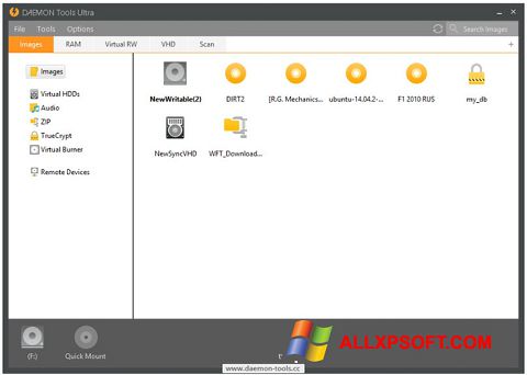 צילום מסך DAEMON Tools Ultra Windows XP