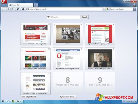 צילום מסך Opera Windows XP