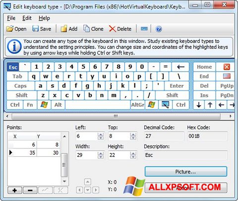 צילום מסך Virtual Keyboard Windows XP