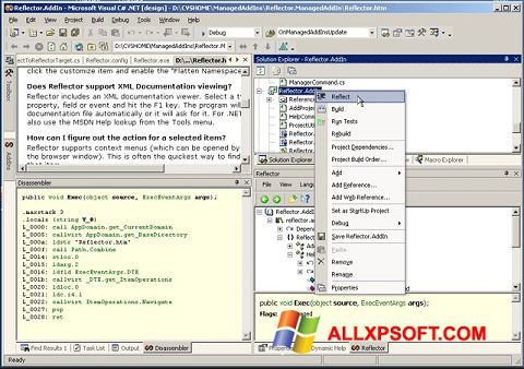 צילום מסך Reflector Windows XP