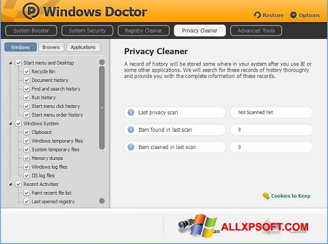 צילום מסך Windows Doctor Windows XP