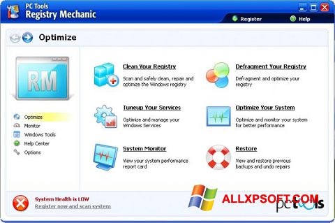 צילום מסך Registry Mechanic Windows XP