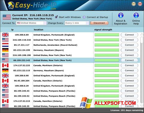 צילום מסך Hide IP Easy Windows XP