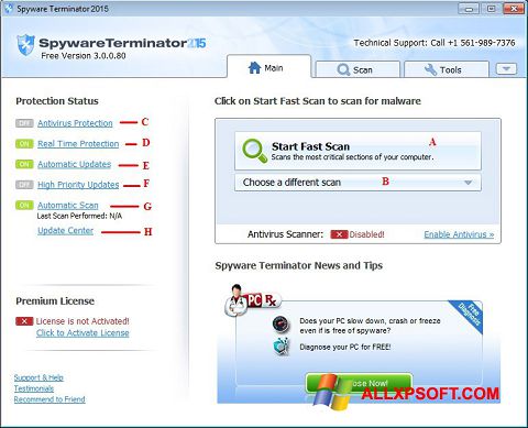 צילום מסך Spyware Terminator Windows XP