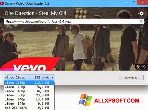 צילום מסך Ummy Video Downloader Windows XP