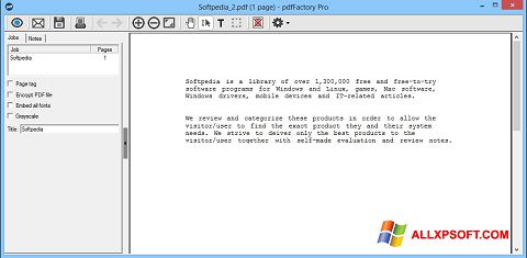 צילום מסך pdfFactory Pro Windows XP