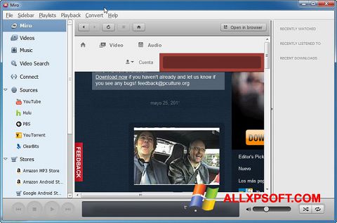 צילום מסך Miro Windows XP