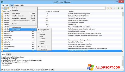 צילום מסך ActivePerl Windows XP