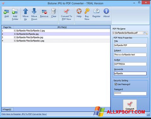 צילום מסך Image To PDF Converter Windows XP