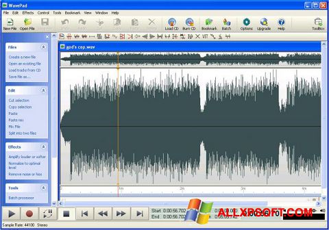 צילום מסך WavePad Sound Editor Windows XP