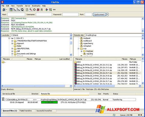 צילום מסך FileZilla Windows XP