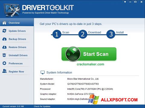 צילום מסך Driver Toolkit Windows XP