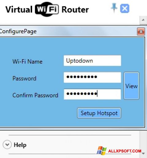 צילום מסך Virtual WiFi Router Windows XP
