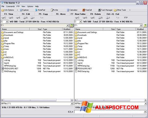 צילום מסך File Master Windows XP