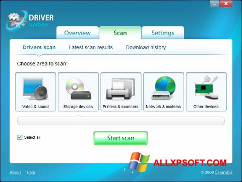 צילום מסך Carambis Driver Updater Windows XP