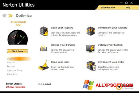 צילום מסך Norton Utilities Windows XP