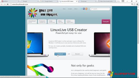 צילום מסך LinuxLive USB Creator Windows XP