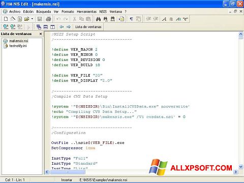 צילום מסך NSIS Windows XP