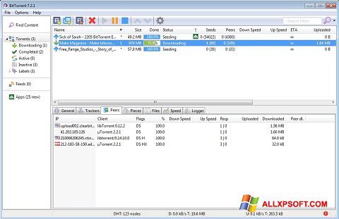 צילום מסך BitTorrent Windows XP