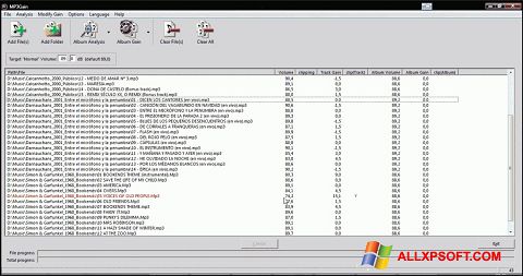 צילום מסך MP3Gain Windows XP