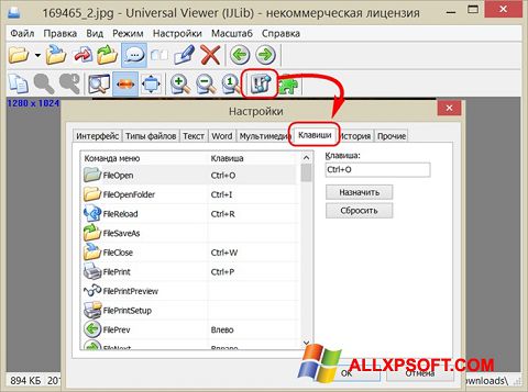 צילום מסך Universal Viewer Windows XP