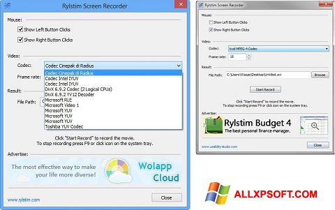 צילום מסך Rylstim Screen Recorder Windows XP