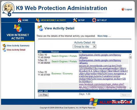 צילום מסך K9 Web Protection Windows XP