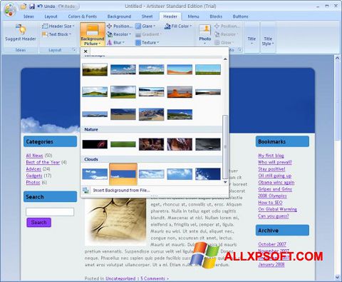 צילום מסך Artisteer Windows XP