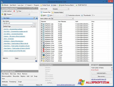 צילום מסך ReNamer Windows XP