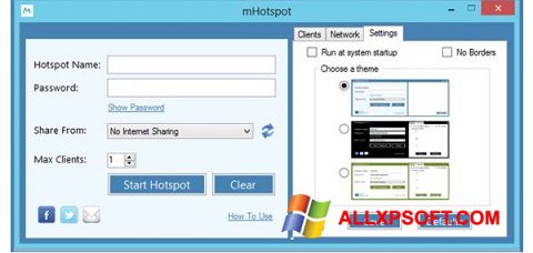צילום מסך mHotspot Windows XP