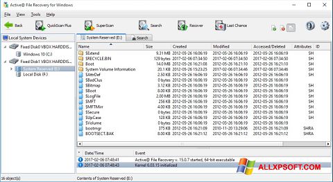 צילום מסך Active File Recovery Windows XP