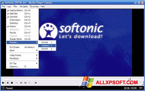 צילום מסך Media Player Classic Windows XP