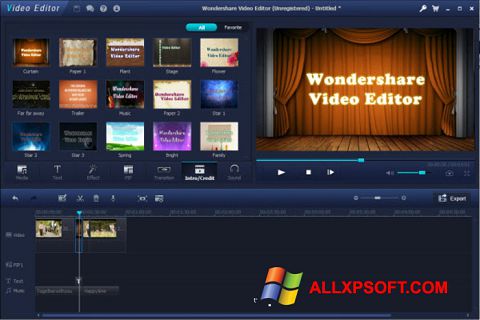 צילום מסך Wondershare Video Editor Windows XP