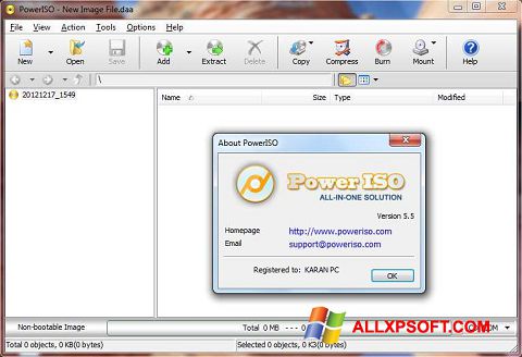 צילום מסך PowerISO Windows XP