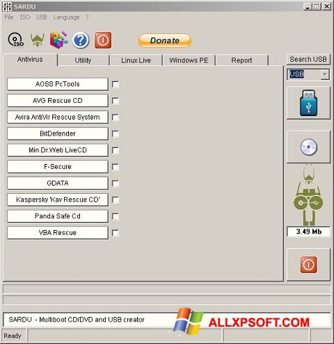 צילום מסך SARDU Windows XP