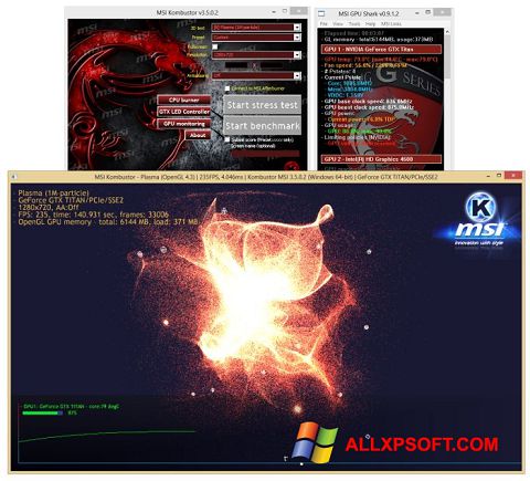 צילום מסך MSI Kombustor Windows XP