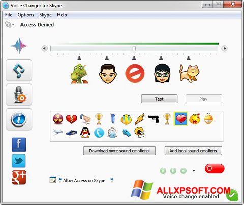 צילום מסך Skype Voice Changer Windows XP