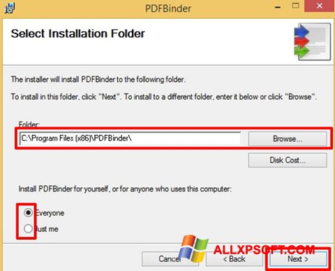 צילום מסך PDFBinder Windows XP