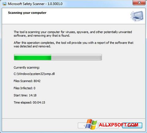 צילום מסך Microsoft Safety Scanner Windows XP