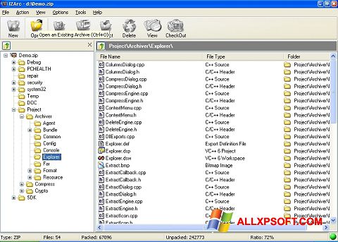 צילום מסך IZArc Windows XP