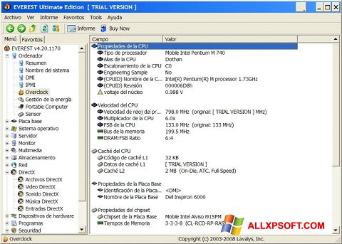 צילום מסך EVEREST Ultimate Edition Windows XP