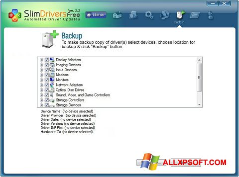 צילום מסך SlimDrivers Windows XP