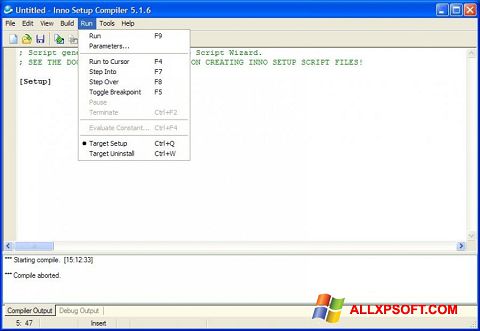 צילום מסך Inno Setup Windows XP