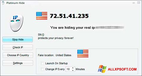 צילום מסך Hide IP Platinum Windows XP