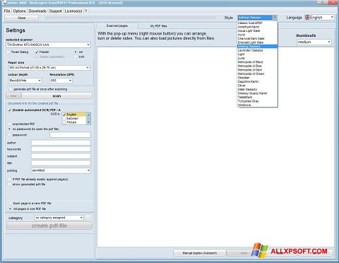 צילום מסך Scan2PDF Windows XP
