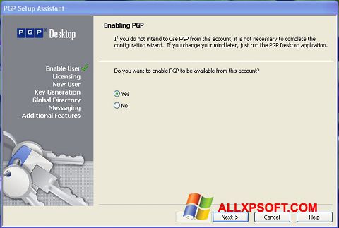 צילום מסך PGP Desktop Windows XP