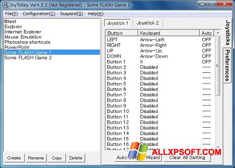 צילום מסך JoyToKey Windows XP