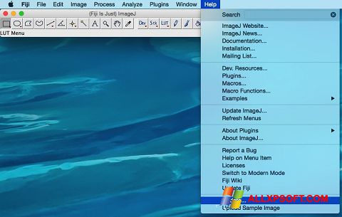 צילום מסך ImageJ Windows XP